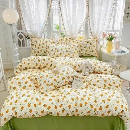 ￼Bộ chăn ga gối 5 món sơ đũi đậu nành trần bông dày dặn mềm mịn thoáng khí thấm hút mồ hôi 6