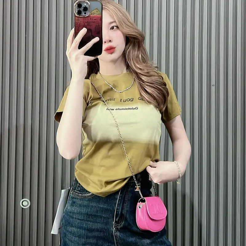 Áo thun nữ dáng ôm borip NY phối màu ngang áo cá tính, trẻ trung, năng động- B14 [Women] Top Cotton Cổ Tròn 5