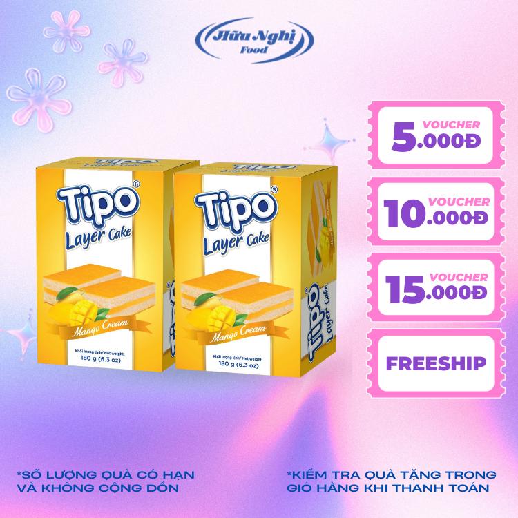 Combo 2 Hộp Tipo Bánh Bông Lan Tầng Kem Xoài 180g