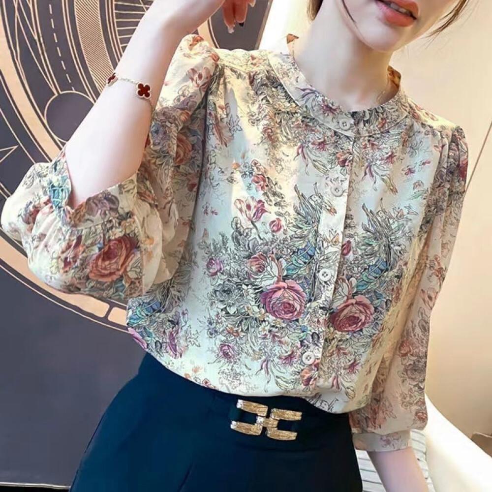 FADFAD Floral shirt women's loose and cool spring and summer breathable shirt trendy shirt top
