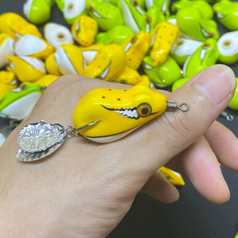 Nhái hơi chuột sóc 2 thìa lưỡi titan size 3,8cm nặng 7,5g - 10,5g. Mồi câu lure cá lóc giá rẻ chất lượng 9
