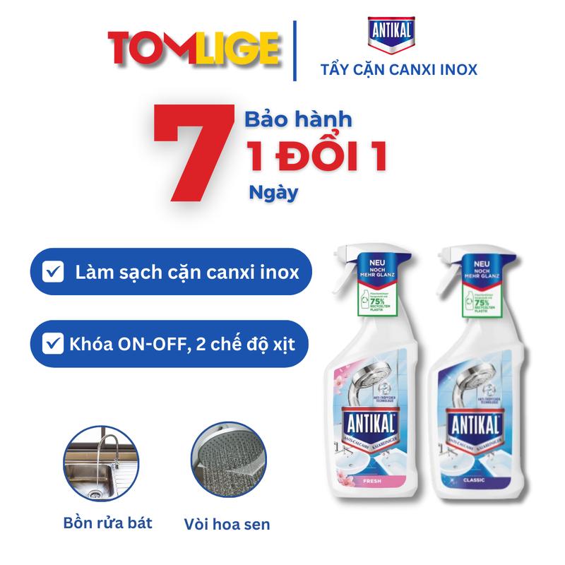 Chai Xịt Antikal Làm Sạch, Tẩy Cặn Canxi Inox 750ml, Tomlige