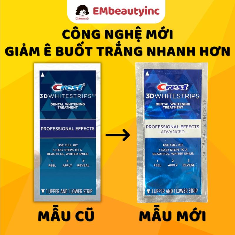 Set 7 gói miếng dán trắng răng Crest Professional Nâng Cấp Whitening