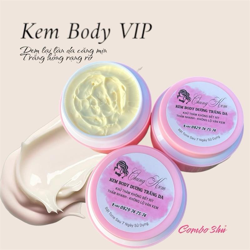 Kem Body VIP Siêu Trắng - Kem Dưỡng Trắng Da Toàn Thân Tự Trộn Sen Combo