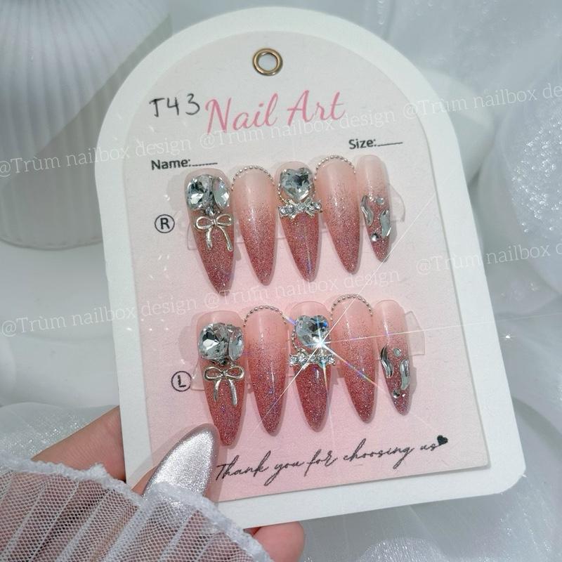 T43 Nailbox Sơn Gel Thạch Hồng Mix nhũ đính đá cao cấp