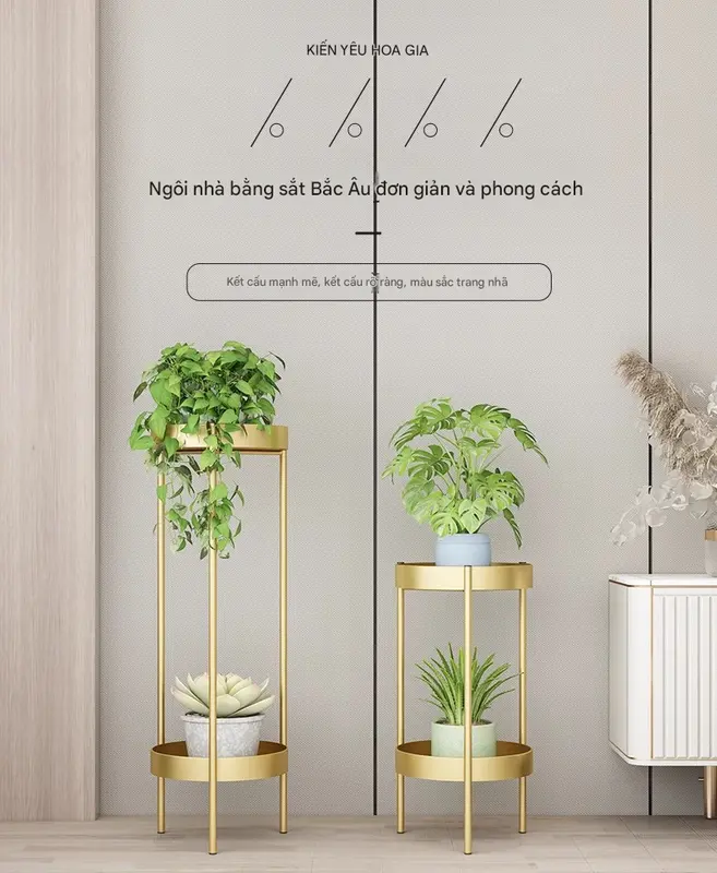 Giá để hoa ban công nhiều tầng sang trọng nhẹ trong nhà phòng khách cao cấp giá để đồ đứng trên sàn củ cải xanh giá để chậu hoa mọng nước bằng sắt 6