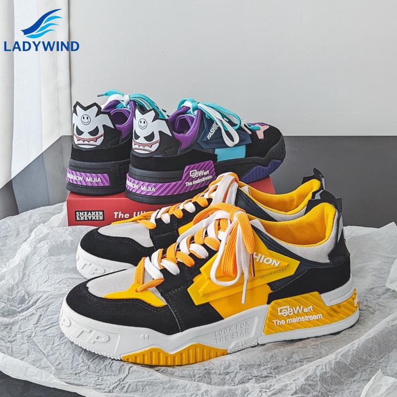  Giày nam hot trend 2024 kiểu dáng trẻ trung phong cách cá tính - Giày thể thao đế 5cm mã LDW-09 Sneaker Shoes Đế Bằng Cao Su khỏe mạnh cổ vừa 