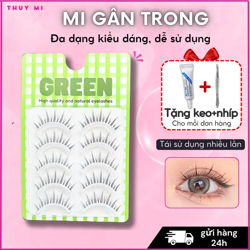 Mi giả gân trong tự nhiên Anime 5 cặp tái sử dụng nhiều lần (tặng 1 set keo nhíp cho 1 đơn hàng)