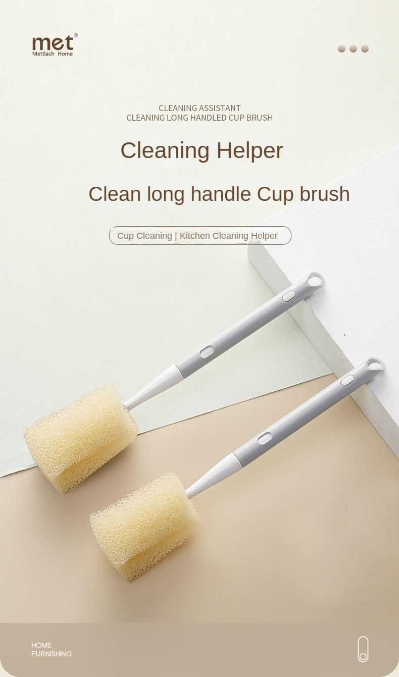 Product Introduction of Cup Washing Brush Long Handle Household Cup Brush Dedicated Fantastic Net Baby Bottle Brush Sub-Water Cup Brush Cleaning Decontamination Sponge Brush Glass Wiper Squeegees brush  cleaning tool 0