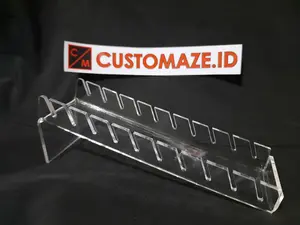 Dudukan Voucher Atau Kartu Perdana Akrilik 2mm Bening (Display Konter Pulsa) Desk