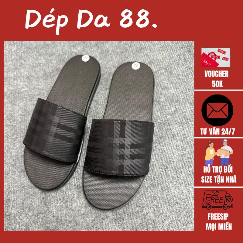 Dép Quai Ngang Cao Cấp Caro quai vải DéP Nam Đế Bằng Cao Su Slipper dép nam bbr slippery