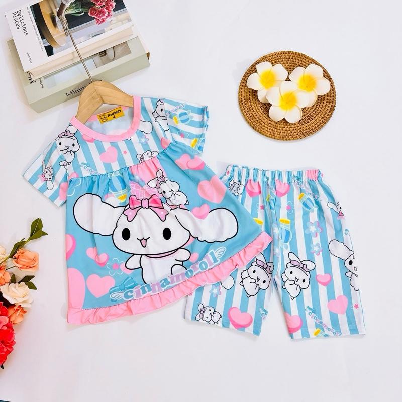 (12kg tới 52kg)Bộ Bèo Babydol cho mẹ và bé quần dài qua gối thun lạnh chất mềm mịn,mặc mát, đi chơi đi học xinh xắn Polyester Top Cotton Nữ Women áo  ngủ đồ  tết