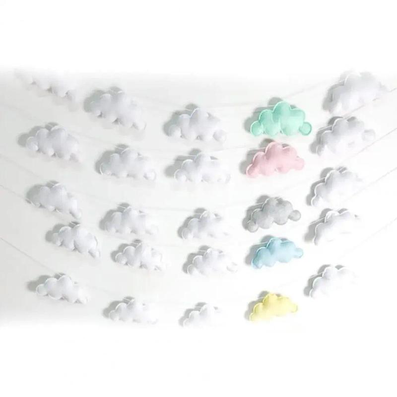 Product Introduction of Felt Cloud Garland String Wall Hanging Ornaments Nordic Baby Bed Curtain Hanging Decoration Kids Room Tents Pendant Decor INS Gift Light Door Hangable 17