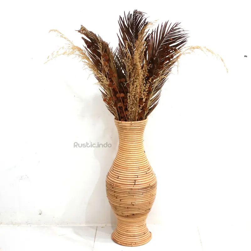 Paket Rangkai Bunga + Vas Guci 60cm 1