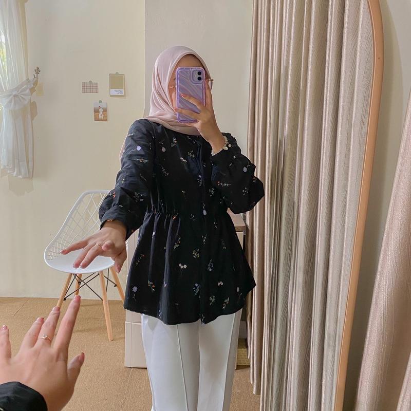 Bricia_label - VANYA BLOUSE / blouse motif / blouse floral / blouse karet perut 7