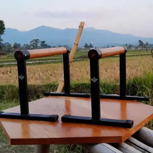 Outdoor Wooden Parallettes Vex Medium Parallette Bar Push Up Bar 1