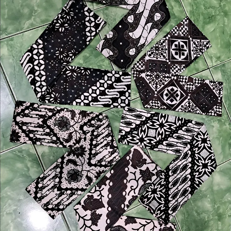 CUKIN BATIK / CUKIN BETAWI BATIK / SLENDANG BATIK / SLENDANG SYAL BATIK / SELEMPANG BETAWI SYAL BATIK COKLAT DAN PUTIH Aksesoris 7