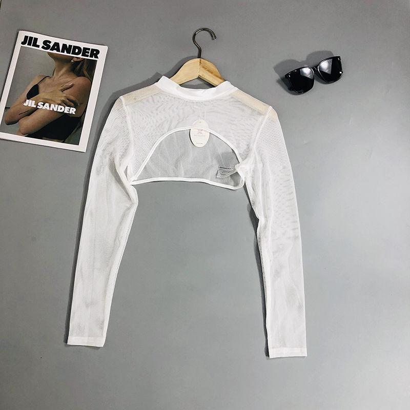 Product Introduction of 【khăn piêu】Áo Siêu Ngắn, Phong Cách Ins Châu Âu Và Mỹ, Áo Cánh Lưới Mới, Tay Áo Dài, Mỏng, Khăn Choàng, Quần Áo Trên, Thích Hợp Cho Bộ Sưu Tập 1203 Người, Người Nổi Tiếng Trên Internet【Trang chủ】 3