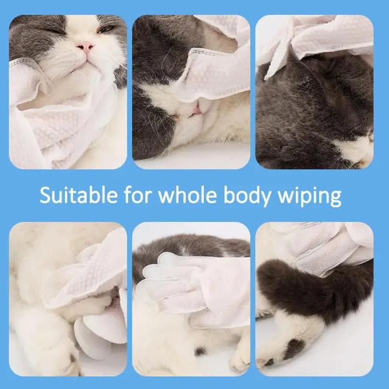 Product Introduction of NEW High-end 1 Bag/6PCS Pet Wash Free Cleaning Gloves Pet Disposable Cleaning Gloves Stain Remover Dry Cleaning Wet Wipes For CAT DOG 27