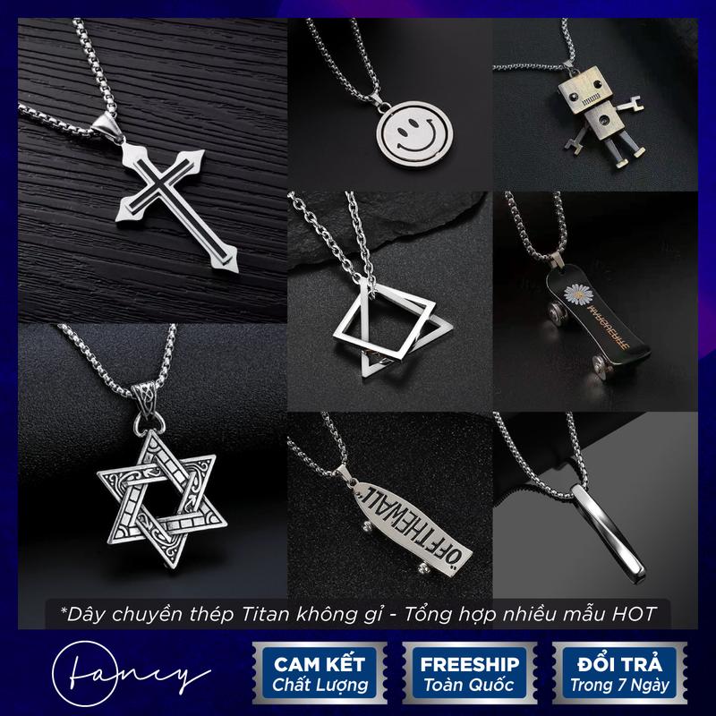 Nhiều mẫu dây chuyền thánh giá nam titan không gỉ vòng cổ nam nữ mặt chử thập | fancy . Nam giới Kỷ niệm Hàng ngày Trang Sức