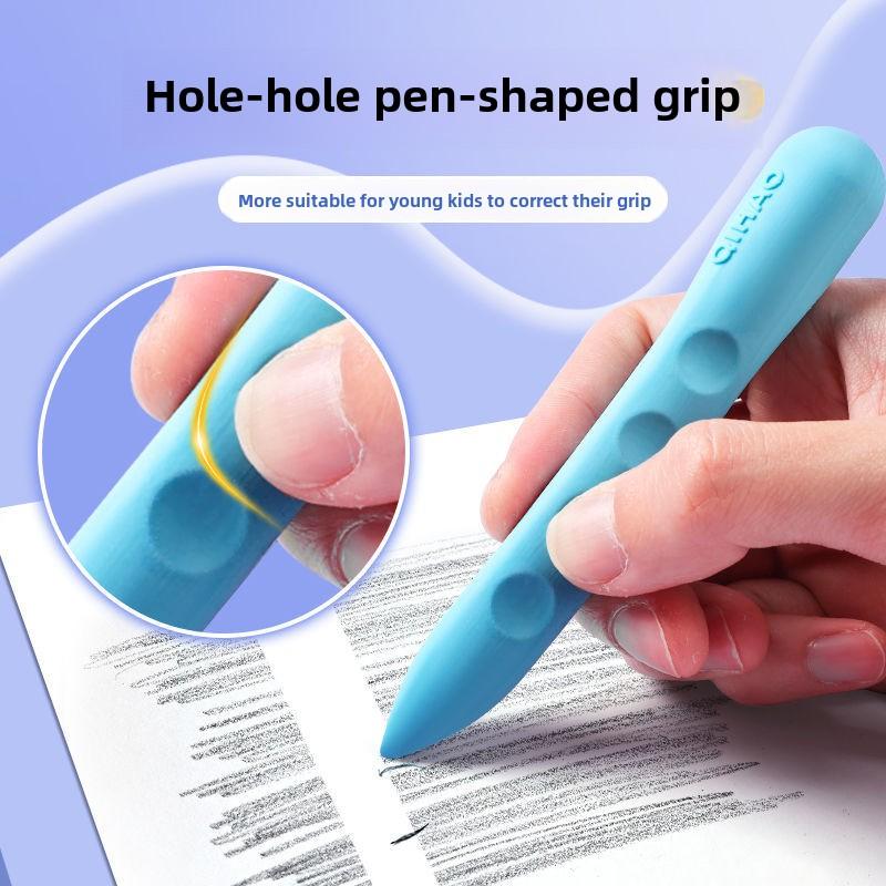 Jumbo Grip Correction Erasers - 6-Pack Non-Toxic Hole Design Pencil Erasers for Kids, Anti-Breakage Writing Tools for Elementary Students, Fun Shapes Classroom Supplies 1