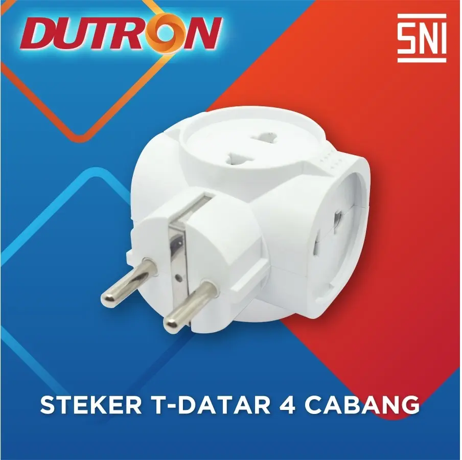 Steker T Multi 4 Cabang Datar 4 Lubang Colokan DUTRON DV-STA-01-TD-HG