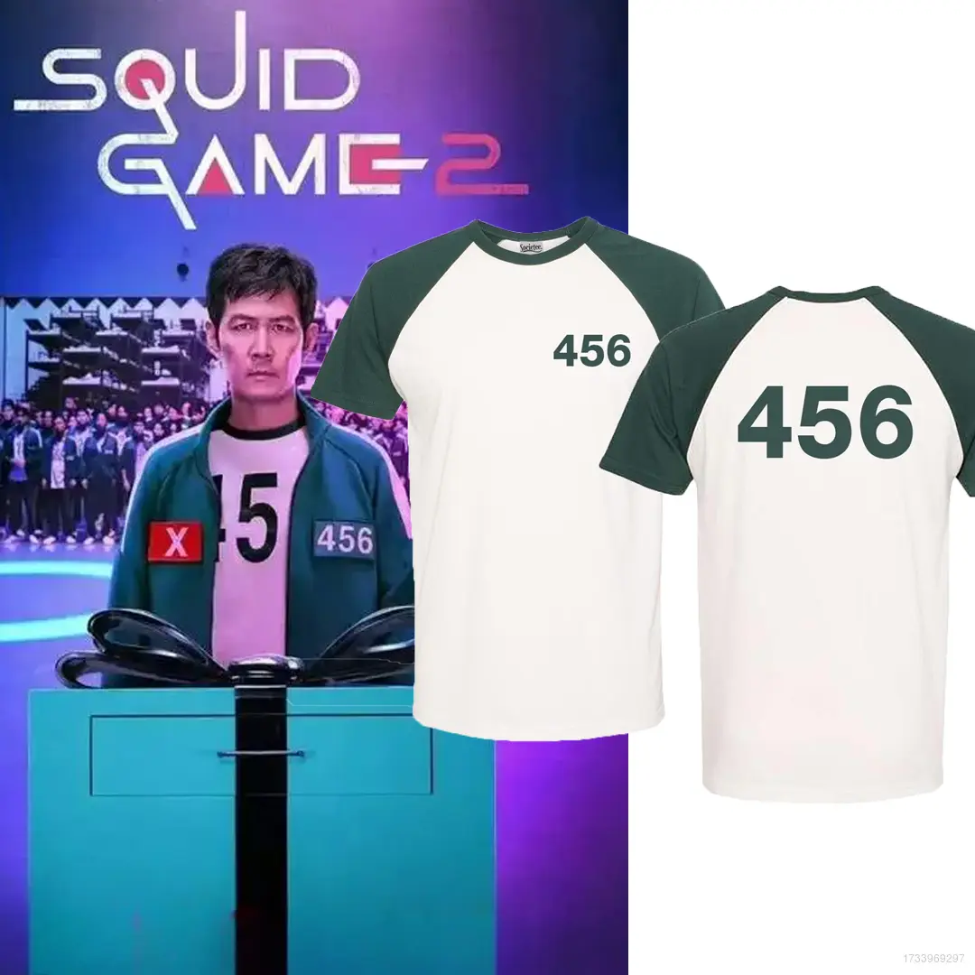 456 Number T-shirt Squid Game BS Squid Game Season 2 sports wear number 456 001 kids adults T-shirt cosplay cloth short sleeve top SB Season 2 Squid Game Graphic Tee  Squid Game T-shirt 456 Design  Squid Game Polo Shirt