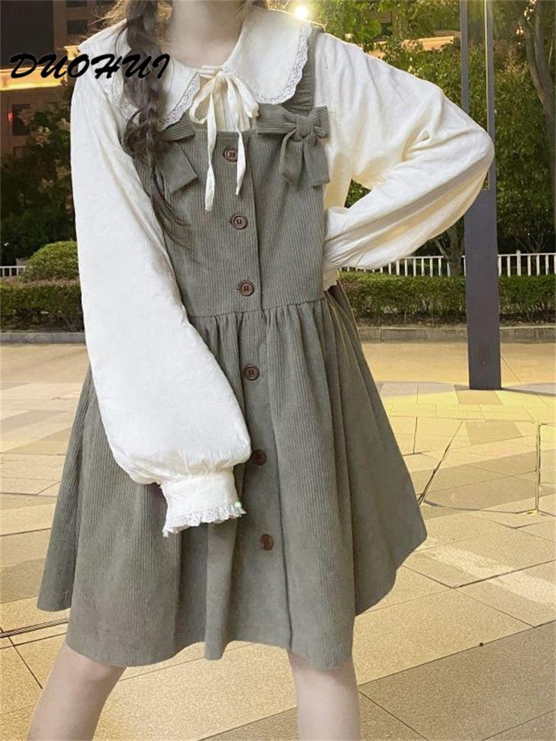 Product Introduction of Tie Nơ Một Mảnh Duohui, Phong Cách Preppy Dáng Rộng Vừa Vặn, Dễ Phối Đồ, Dài Trung Bình Cho Nữ, Váy Phù Hợp, Hai Dây 5