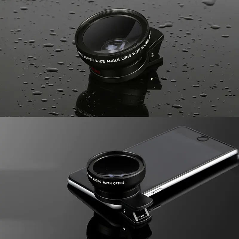 Ống Kính Điện Thoại Di Động Kẹp Thông Dụng 37mm, Ống Kính Điện Thoại Một Mảnh Hai Trong Một, Chuyên Nghiệp, Độ Phóng Đại 0,45x, 49uv, Góc Siêu Rộng + Thu Phóng, # 317749 3