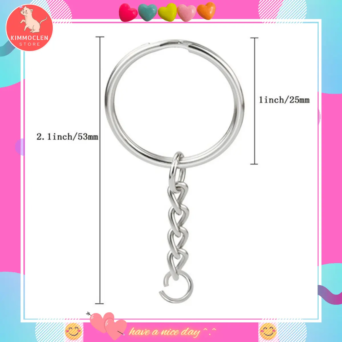 Set 50 Khoen Móc Khoá Chất Lượng Tốt Thú Bông Women Nữ Len Móc Chìa Khoá Diy