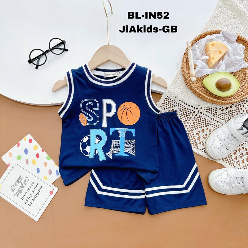 Bộ Ba Lỗ Thể Thao Minkymom Vải Thun Lạnh Cho Bé Trai 8-27kg BL-IN52 8