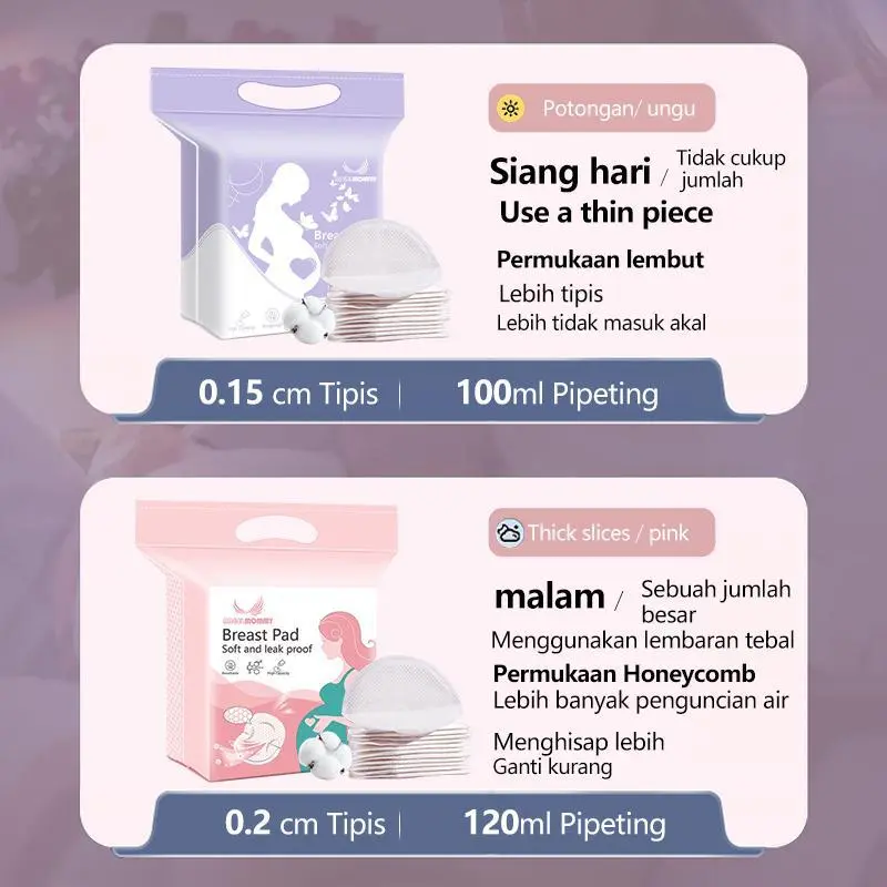【Spesial Ramadhan】 Kombinasi-Breast Pad &Kantong Asi | Cotton Pads | Bantalan Payudara | Penyerap Asi Menyusui | Mengemas makanan  Kantong penyimpanan susu BreastMilk Storage Bag BPA free-PP Food Grade 1
