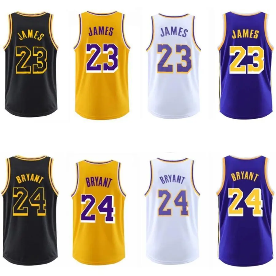 Lakers basketball shirt, Los Angeles, customizable, 23# James and 24# Bryan, custom jersey style