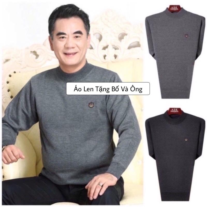 Áo Len Một Màu Cổ 3 Phân Nam Trung Niên, Người Già Hàng Loại Đẹp