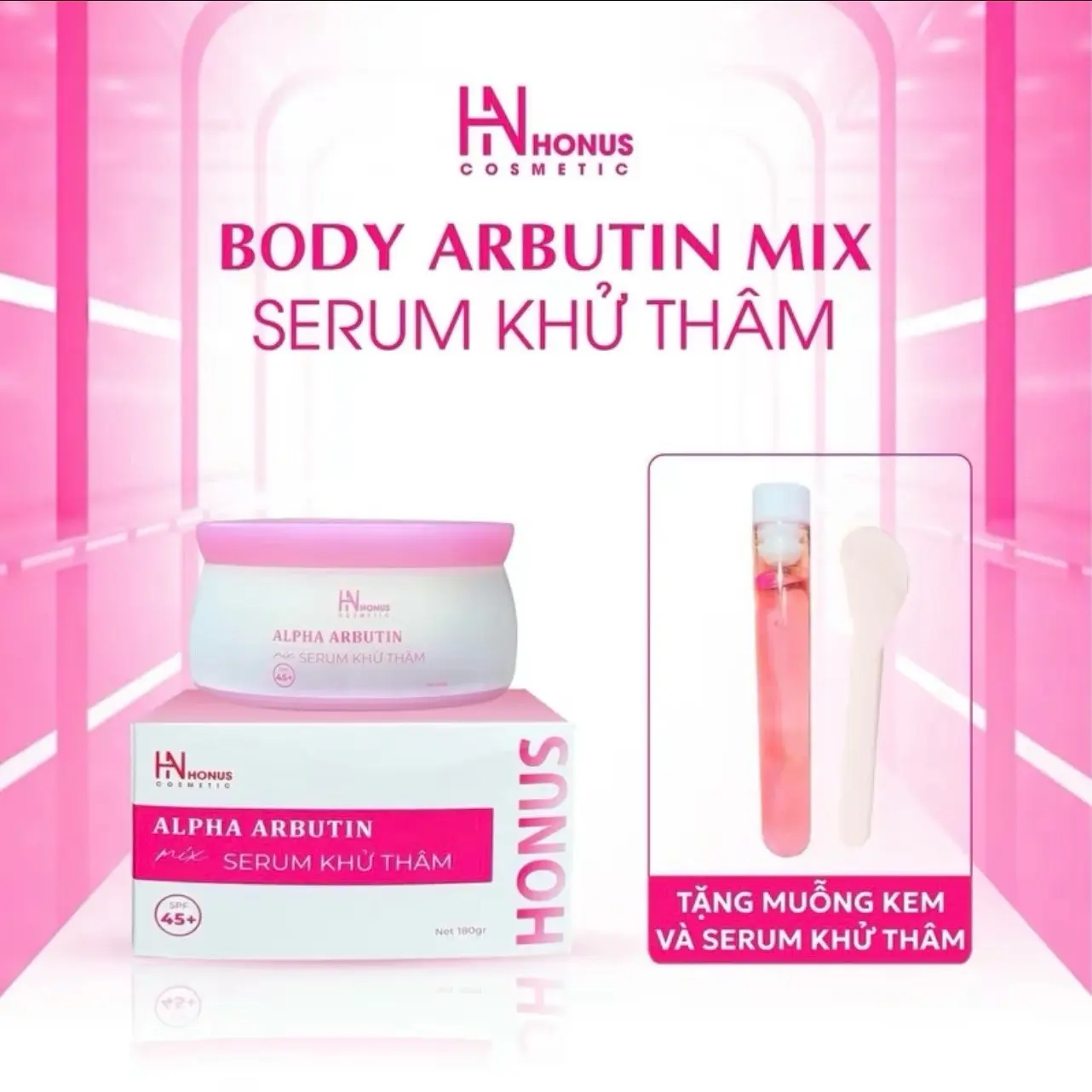 Kem Body  LITONE Arbutin HONUS Hỗ Trợ Làm Trắng Da hộp Hồng