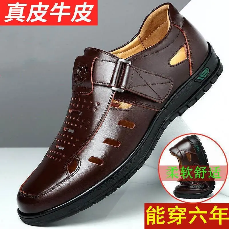 Giày Da Nam Chính Hãng Giày Da Ưu Đãi Đặc Biệt Xăng Đan Da Khoét Lỗ Giày Coros Thoáng Khí Dễ Phối Đồ Giày Cho Bố Công Sở Trung Người Già Và Cao Tuổi Shoes Đế Bằng 0