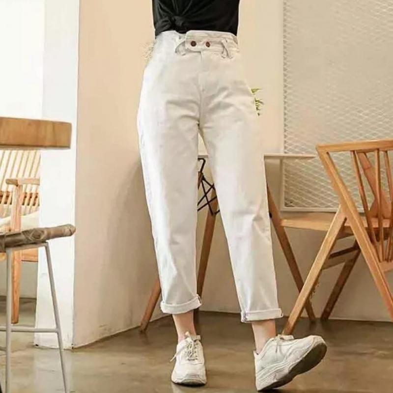 POPPY BOYFRIEND JEANS KOREA STYLE fit karet Panjang Melar Korean White 1