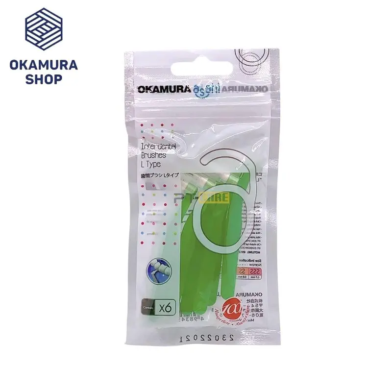 Bàn chải kẽ răng Okamura Asahi dạng L (gói 6c, đủ size) 3