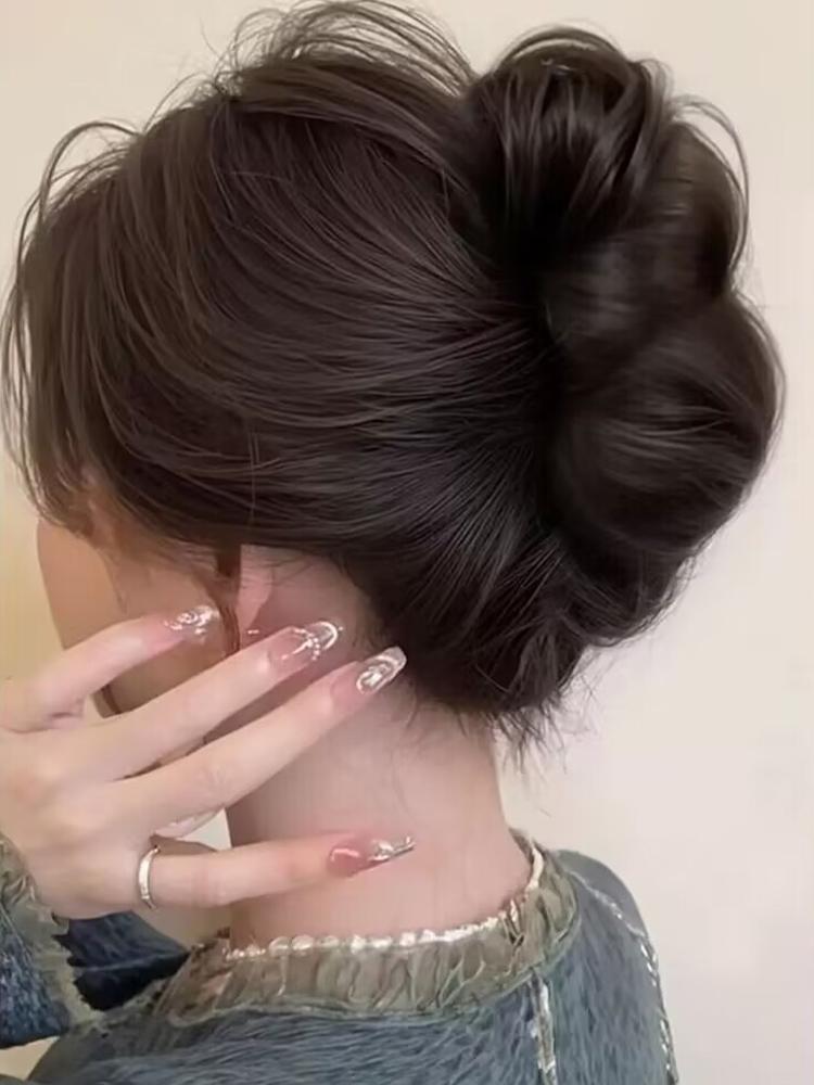 Product Introduction of Ball Head Wig  Clip-On Flower Bud Head   Imitation Hair Wig Headdress Women's Hair Accessories Wig Piece 13