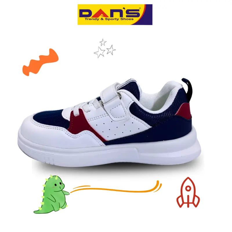 Sepatu Dans Kohen Sepatu Sneakers Anak Laki-Laki - White/Navy 1