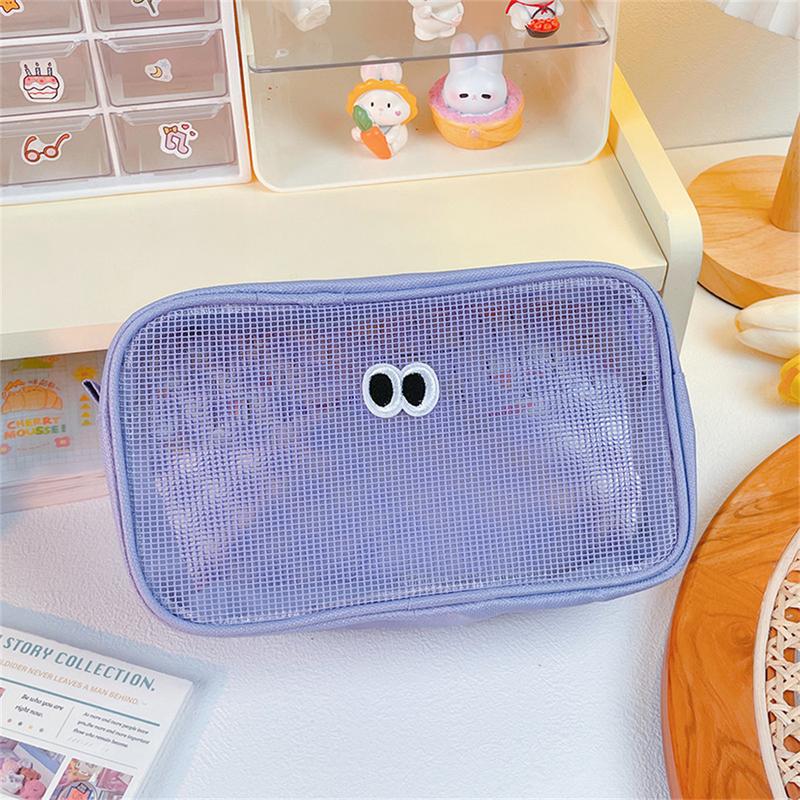 Product Introduction of Túi Đựng Mỹ Phẩm Lưới Trong Suốt, Màu Pastel Mới, Thiết Kế Mắt To Dễ Thương, Hộp Đựng Đồ Trang Điểm, Túi Trang Điểm Kawaii, Hộp Đựng Đồ Trang Điểm Cầm Tay, Túi Đựng Đồ Vệ Sinh Cá Nhân Nam Tim Bag Kem Da 29