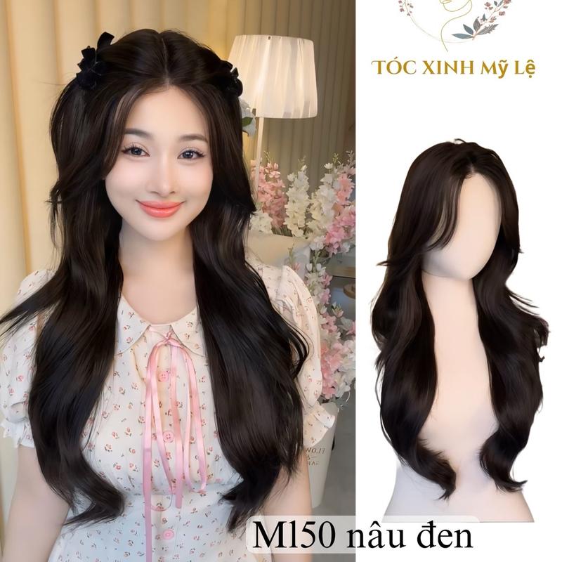 MÃ ML50: SIÊU DA ĐẦU 2 MÁI,TÓC GIẢ NGUYÊN BỘ kèm lược+dưỡng tóc+lưới trùm tóc thật+Cuốn lô chất tóc là sợi tơ nhân tạo chịu nhiệt 140 độ dài tầm 60cm Wig Tóc Giả Women