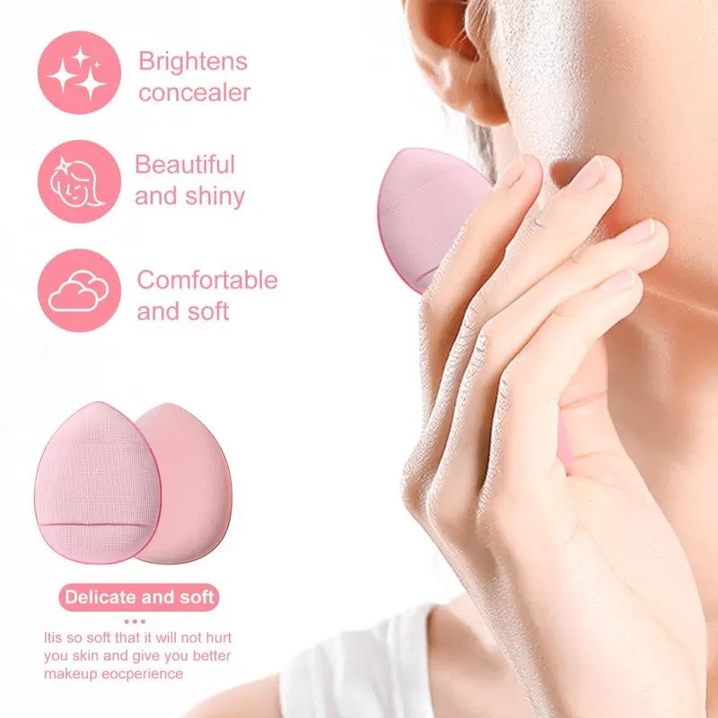 Travel Makeup Tool Set, Including 4 Blender & 3 Mini Blender & 3 Triangle Powder Puff & 6 Finger Powder Puff & 1 Headband & 1 Washing Egg & 1 Brush & 1 Bag 4
