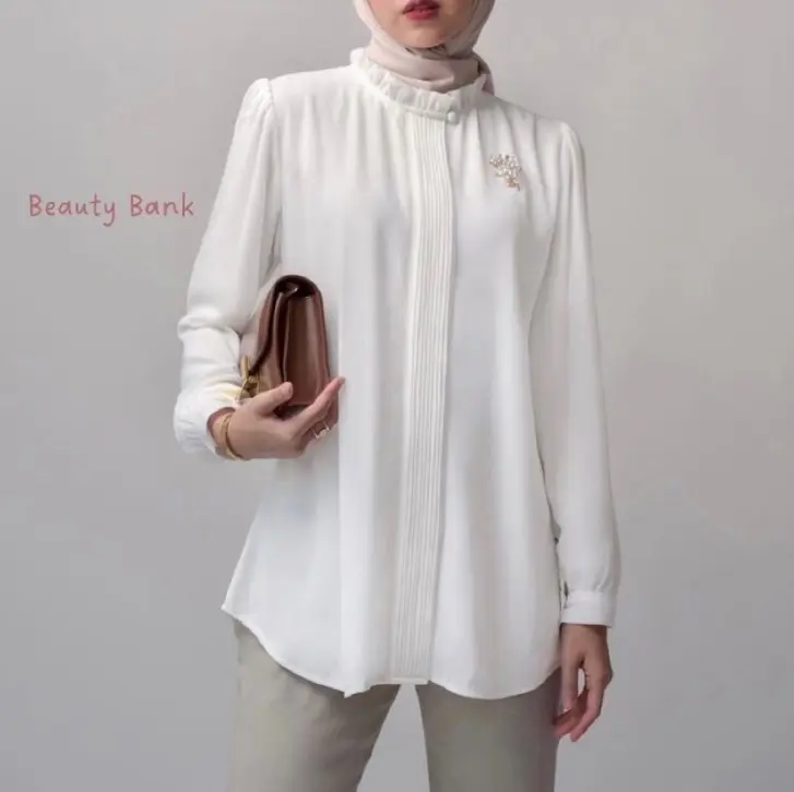 Kemeja Blouse Tunik Opnaisel Polos Shakila Muslim