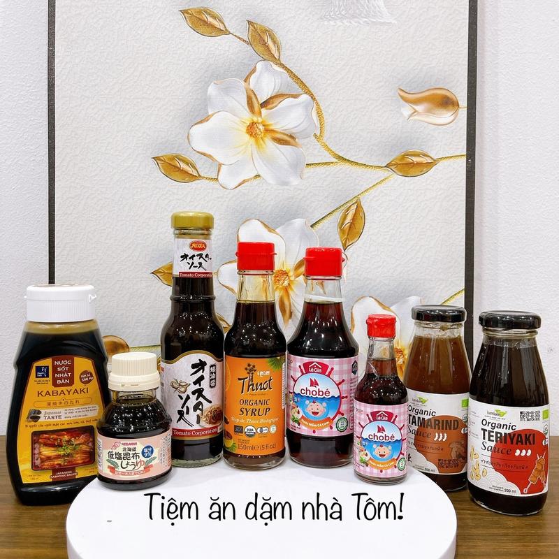 Tổng hợp Bộ gia vị ăn dặm hữu cơ cho bé từ 1 tuổi ( tương, sốt nhật , sốt teriyaki, dầu hào, mắm, đường  thốt nốt ....)