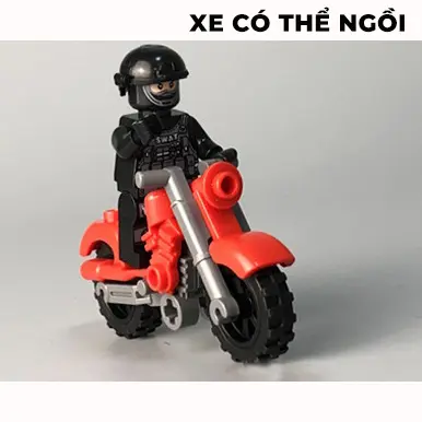 Mô hình đồ chơi xe máy minifigures minifigure xe24 cho nhân vật mini lắp ráp đồ chơi trí tuệ khối xây dựng SWAT quân sự 1