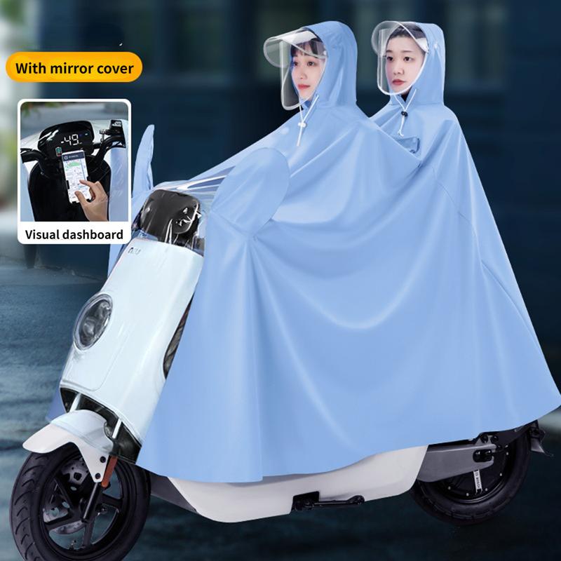 Áo mưa đi xe máy bộ người lớn trùm toàn thân pvc trong suốt cao cấp nam măng tô nữ 2 người Cao Su