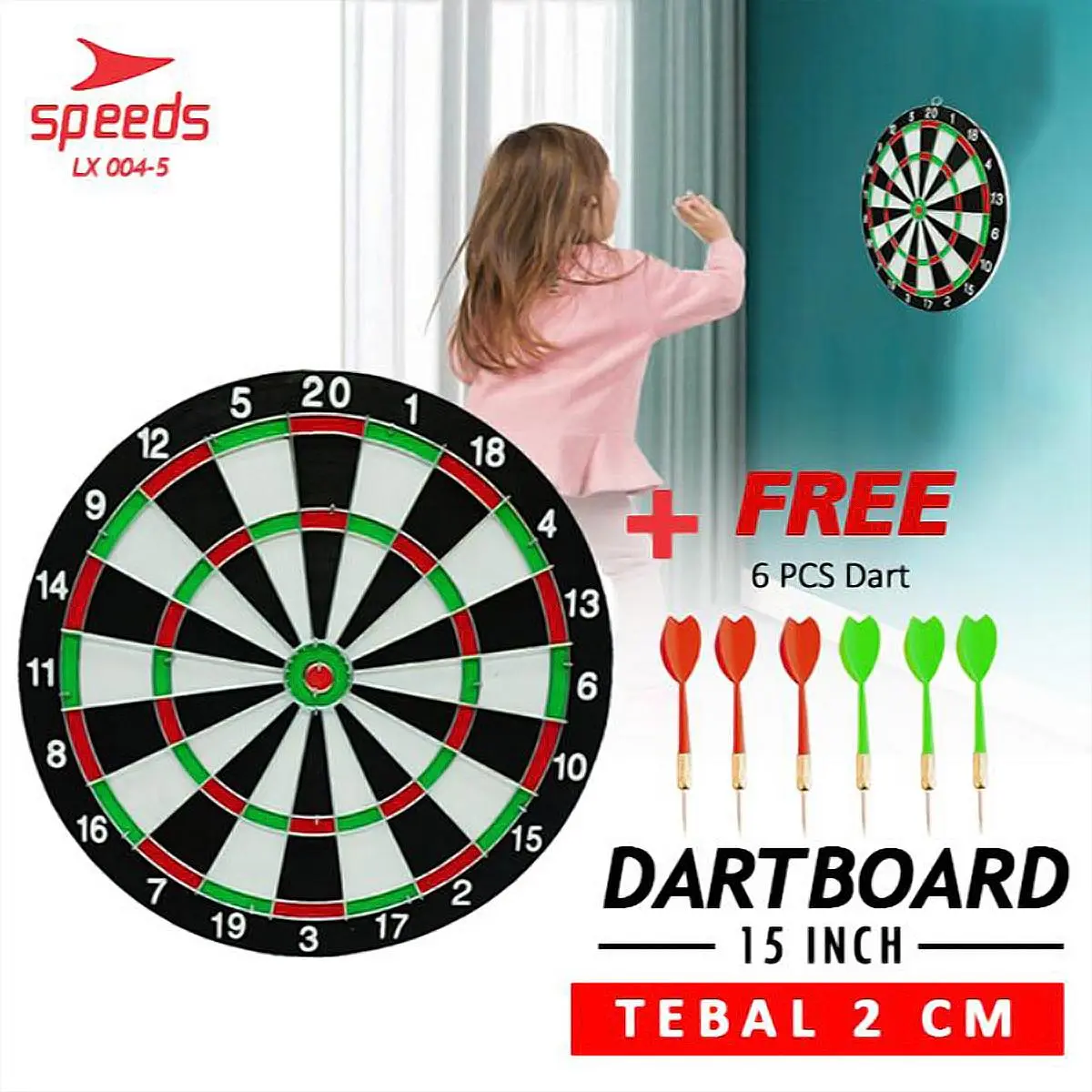 DART GAME BESAR 15in Papan Dart Panahan Dinding olahraga lemparan Besar 004-5