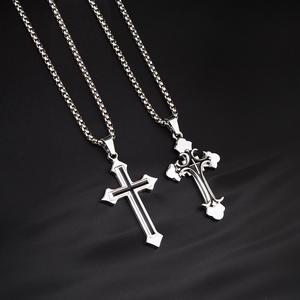 Kalung Salib, Reka Bentuk Niche, Personaliti Bergaya, Gaya Hip-Hop, Loket Panjang, Uniseks, Sesuai untuk Sweater, Rantai Jewelry Necklaces lustful  jewelry kalung  salib kalung  titanium  lipan  anti  karat  asli  premium