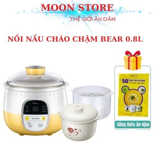 Nồi nấu cháo chậm Bear 0.8L nấu đồ ăn dặm cho bé - BH 18 THÁNG